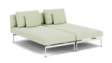 Barlow Tyrie Layout Deep Seating Double Chaise longue - Double seats with single backs - avec coussins Armature Artic White Mint 3967V Laminé Waterproof 