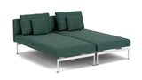 Barlow Tyrie Layout Deep Seating Double Chaise longue - Double seats with single backs - avec coussins Armature Artic White Natte Ivy 10232V Laminé Waterproof 