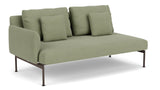 Barlow Tyrie Layout Deep Seating Double Seat - One Arm - avec coussins Armature Forge Grey Canvas Almond 3983V Laminé Waterproof 