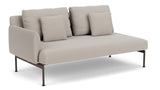 Barlow Tyrie Layout Deep Seating Double Seat - One Arm - avec coussins Armature Forge Grey Chalk 10152V Laminé Waterproof 