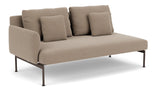 Barlow Tyrie Layout Deep Seating Double Seat - One Arm - avec coussins Armature Forge Grey Taupe 3729V Laminé Waterproof 