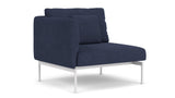 Barlow Tyrie Layout Deep Seating Single Seat - One High Arm - avec coussins Armature Artic White Indigo 18017V Laminé Waterproof 
