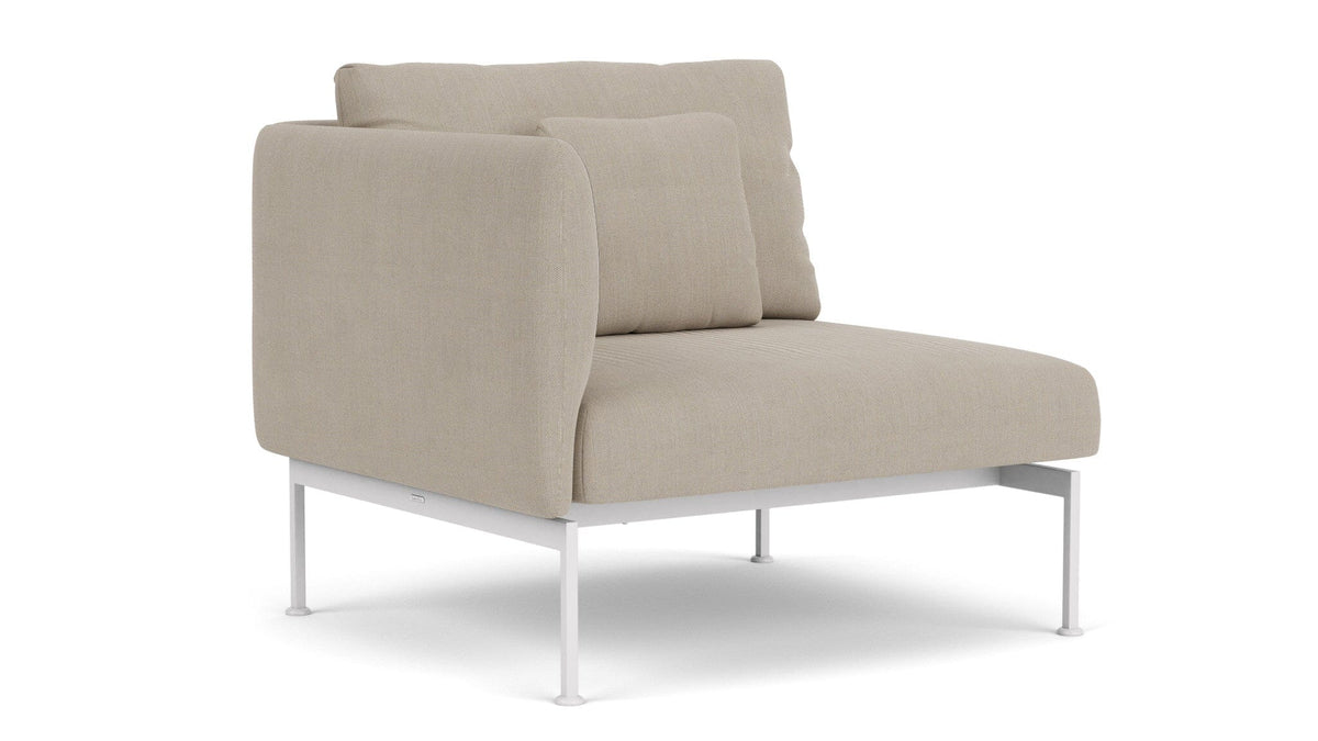 Barlow Tyrie Layout Deep Seating Single Seat - One High Arm - avec coussins Armature Artic White Stone 3988V Laminé Waterproof 