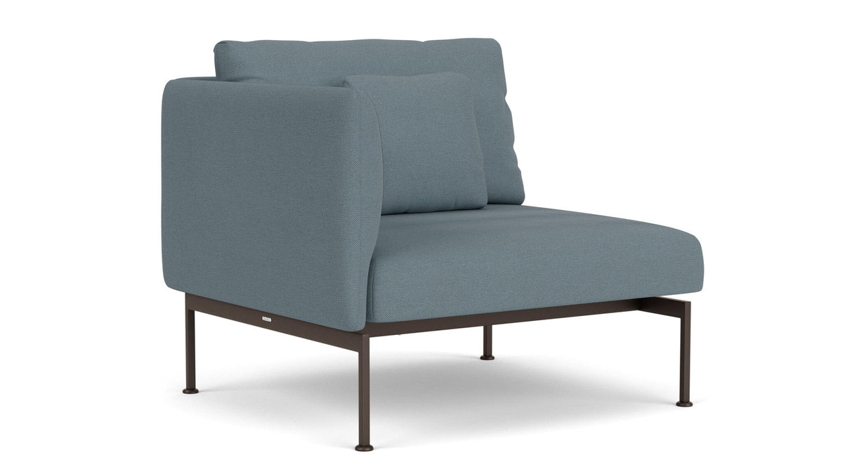 Barlow Tyrie Layout Deep Seating Single Seat - One High Arm - avec coussins Armature Forge Grey Carbon Sky 10064V Laminé Waterproof 