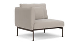 Barlow Tyrie Layout Deep Seating Single Seat - One High Arm - avec coussins Armature Forge Grey Chalk 10152V Laminé Waterproof 