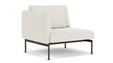 Barlow Tyrie Layout Deep Seating Single Seat - One High Arm - avec coussins Armature Forge Grey Marble 3966V Laminé Waterproof 