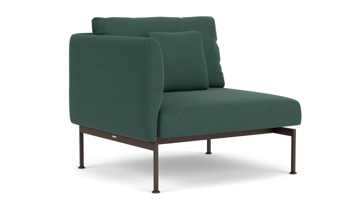 Barlow Tyrie Layout Deep Seating Single Seat - One High Arm - avec coussins Armature Forge Grey Natte Ivy 10232V Laminé Waterproof 