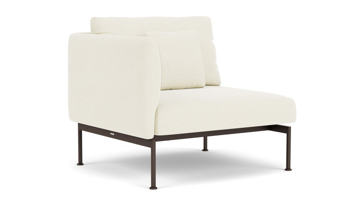 Barlow Tyrie Layout Deep Seating Single Seat - One High Arm - avec coussins Armature Forge Grey Natural 5404V Laminé Waterproof 