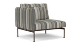 Barlow Tyrie Layout Deep Seating Single Seat - One High Arm - avec coussins Armature Forge Grey Quadri Grey 3778V Laminé Waterproof 