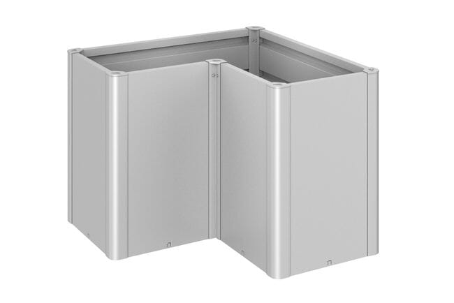 Biohort Belvedere Bac à plantes L100 (102x102cm) L-Form 77cm MAXI Argent métallique