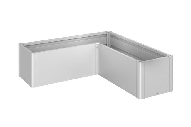 Biohort Belvedere Bac à plantes L150 (152x152cm) L-Form 45cm MINI Argent métallique