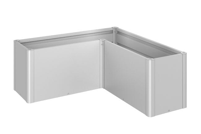 Biohort Belvedere Bac à plantes L150 (152x152cm) L-Form 61cm MIDI Argent métallique