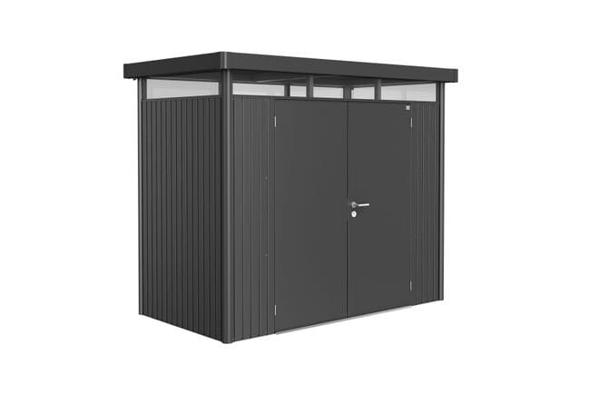 Biohort HighLine Abri de jardin H1 (275x155cm, H:222cm) Double porte Gris foncé métallique