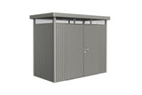 Biohort HighLine Abri de jardin H1 (275x155cm, H:222cm) Double porte Gris quartz métallique