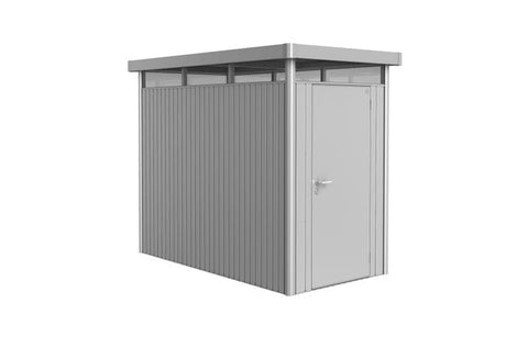 Biohort HighLine Abri de jardin H1S (155x275cm, H:222cm) Porte standard sur petit côté Argent métallique