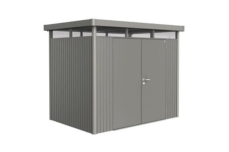 Biohort HighLine Abri de jardin H2 (275x195cm, H:222cm) Double porte Gris quartz métallique