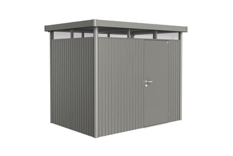 Biohort HighLine Abri de jardin H2 (275x195cm, H:222cm) Porte standard Gris quartz métallique