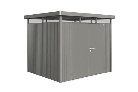 Biohort HighLine Abri de jardin H3 (275x235cm, H:222cm) Double porte Gris quartz métallique