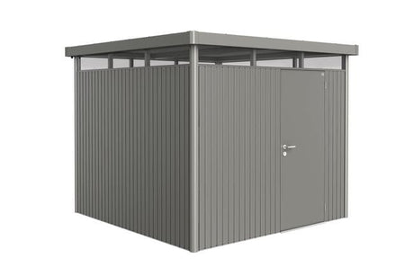 Biohort HighLine Abri de jardin H4 (275x275cm, H:222cm) Porte standard Gris quartz métallique