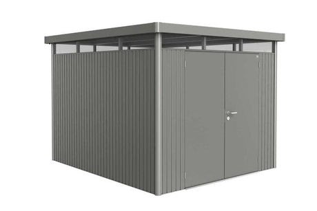 Biohort HighLine Abri de jardin H5 (275x315cm, H:222cm) Double porte Gris quartz métallique