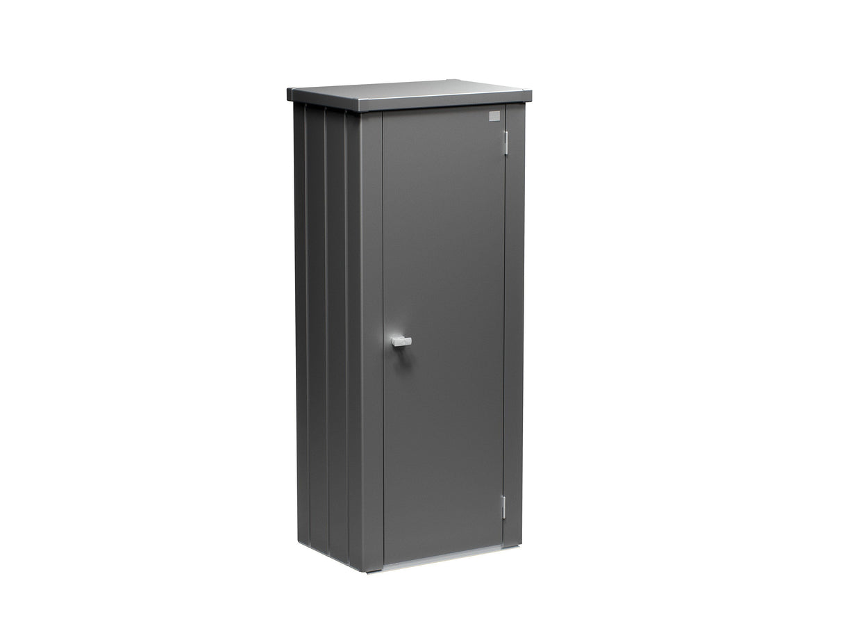 Biohort Julia Armoire de balcon M High (132x57cm, H:181cm) Gris foncé métallique 