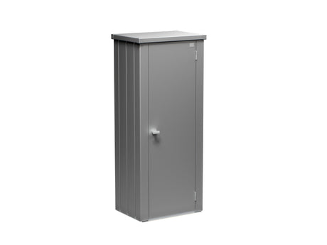 Biohort Julia Armoire de balcon M High (132x57cm, H:181cm) Gris quartz métallique 