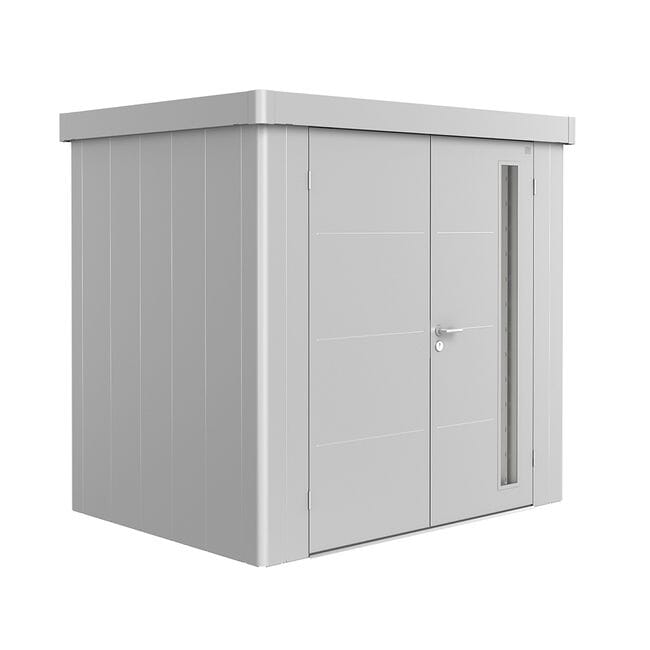 Biohort Neo Abri de jardin 1B (236x180cm, H:222cm) Double porte Argent métallique