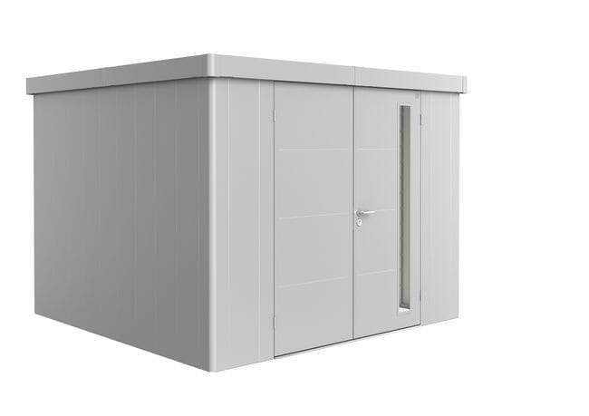 Biohort Neo Abri de jardin 3C (292x292cm, H:222cm) Double porte Argent métallique