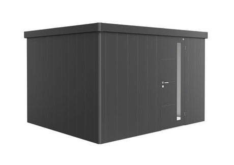 Biohort Neo Abri de jardin 3D (348x292cm, H:222cm) Porte standard Gris foncé métallique