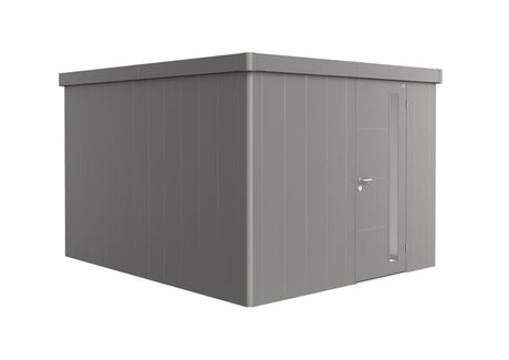 Biohort Neo Abri de jardin 4C (292x348cm, H:222cm) Porte standard Gris quartz métallique
