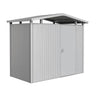 Biohort Panorama Abri de jardin P1 (273x158cm, H:227cm) Porte standard Argent métallique