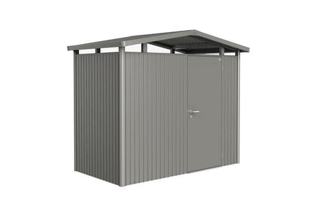 Biohort Panorama Abri de jardin P1 (273x158cm, H:227cm) Porte standard Gris quartz métallique