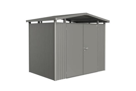 Biohort Panorama Abri de jardin P2 (273x198cm, H:227cm) Double porte Gris quartz métallique