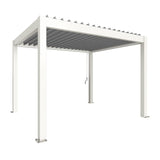 Biohort Pergola Pavillon Bioclimatique 3.5x3 (367.5x312cm H:264cm) Blanc Argent métallique