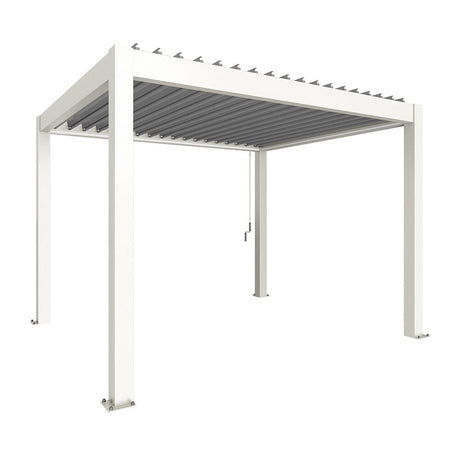 Biohort Pergola Pavillon Bioclimatique 3.5x3 (367.5x312cm H:264cm) Blanc Argent métallique