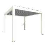 Biohort Pergola Pavillon Bioclimatique 3.5x3.5 (367.5x367.5cm H:264cm) Blanc Argent métallique