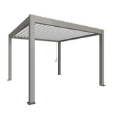 Biohort Pergola Pavillon Bioclimatique 3.5x3.5 (367.5x367.5cm H:264cm) Gris quartz métallique Blanc