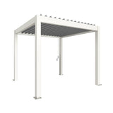 Biohort Pergola Pavillon Bioclimatique 3x3 (312x312cm H:264cm) Blanc Argent métallique