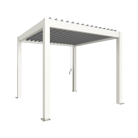 Biohort Pergola Pavillon Bioclimatique 3x3 (312x312cm H:264cm) Blanc Argent métallique