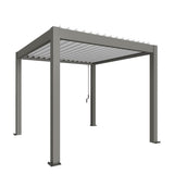 Biohort Pergola Pavillon Bioclimatique 3x3 (312x312cm H:264cm) Gris quartz métallique Blanc