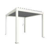 Biohort Pergola Pavillon Bioclimatique 3x3.5 (312x367.5cm H:264cm) Blanc Argent métallique