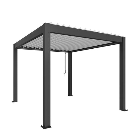 Biohort Pergola Pavillon Bioclimatique 3x3.5 (312x367.5cm H:264cm) Gris foncé métallique Blanc