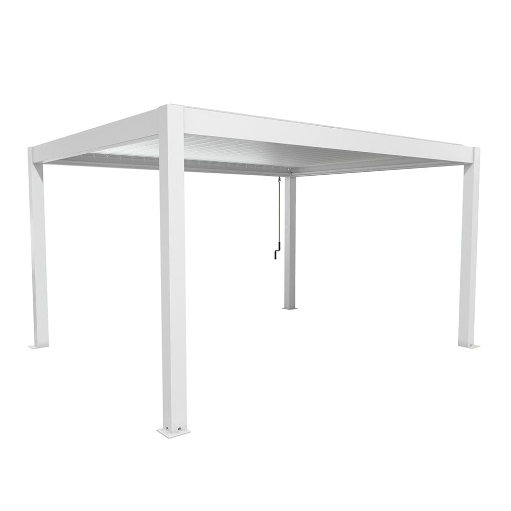Biohort Pergola Pavillon Bioclimatique 4.5x3.5 (460x367.5cm H:264cm) Blanc Argent métallique