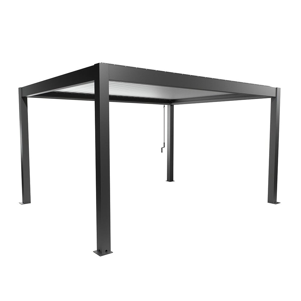 Biohort Pergola Pavillon Bioclimatique 4.5x3.5 (460x367.5cm H:264cm) Gris foncé métallique Argent métallique