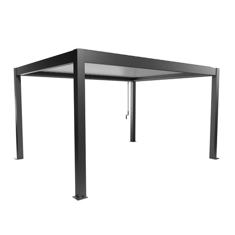 Biohort Pergola Pavillon Bioclimatique 4.5x3.5 (460x367.5cm H:264cm) Gris foncé métallique Blanc