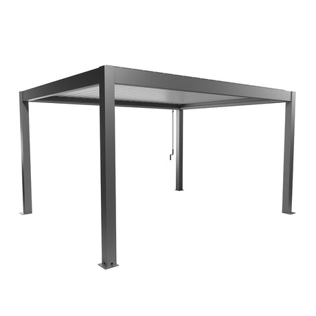 Biohort Pergola Pavillon Bioclimatique 4.5x3.5 (460x367.5cm H:264cm) Gris quartz métallique Blanc