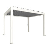 Biohort Pergola Pavillon Bioclimatique 4x3 (404x312cm H:264cm) Blanc Argent métallique