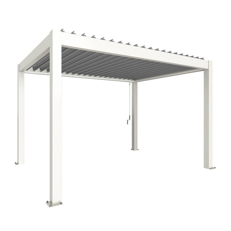 Biohort Pergola Pavillon Bioclimatique 4x3 (404x312cm H:264cm) Blanc Argent métallique