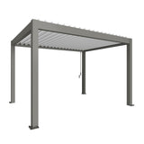 Biohort Pergola Pavillon Bioclimatique 4x3 (404x312cm H:264cm) Gris quartz métallique Blanc