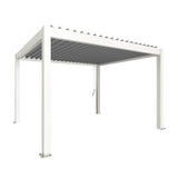 Biohort Pergola Pavillon Bioclimatique 4x3.5 (404x367.5cm H:264cm) Blanc Argent métallique